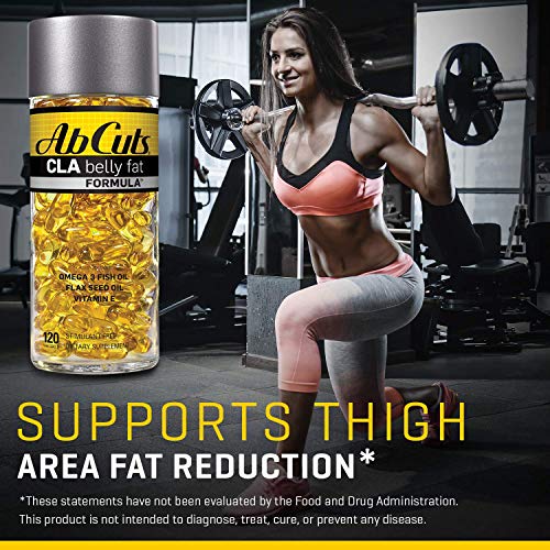 AbCuts CLA Belly Fat Formula - 120 Easy-to-Swallow Softgels - Omega 3 Fish Oil, Flaxseed Oil and Vitamin E - Helps Increase Antioxidant Supply and Healthy Body Composition