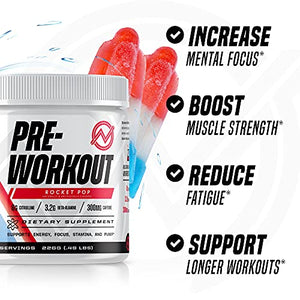 Outwork Nutrition Pre-Workout Supplement with Nootropics - Energy & Mental Focus for Better Workouts - Backed by Science (Rocket Pop, 226 Grams)