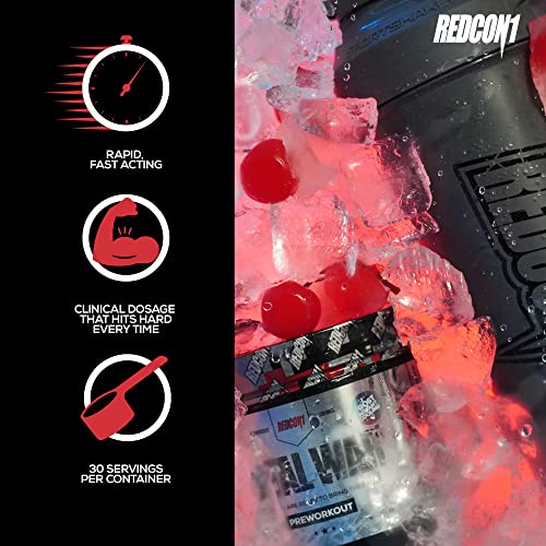 Redcon1 Total War - Pre Workout, 15 Servings, Boost Energy, Increase Endurance and Focus, Beta-Alanine, 350mg Caffeine, Citrulline Malate, Nitric Oxide Booster - Keto Friendly (Dark Ice)