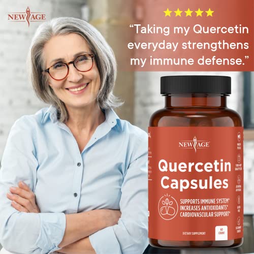 Quercetin 1000mg by NEW AGE – Quercetin Vegetarian Capsules Bioflavonoids Supports Immune Health & Cardiovascular Health, Respiratory Health, Seasonal Allergy Relief 120 Count