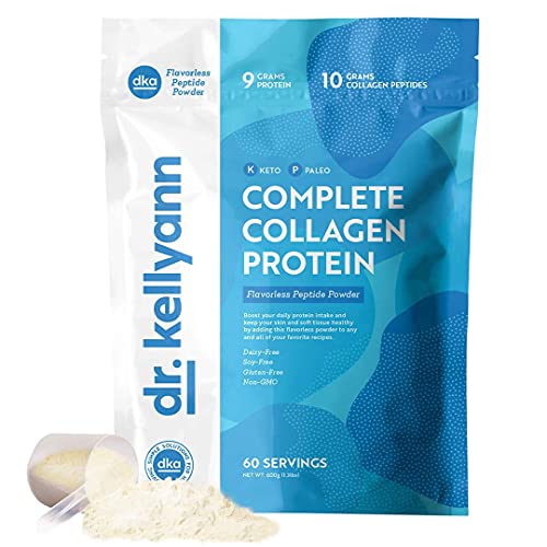 Hydrolyzed Collagen Peptides Protein Powder Unflavored - Grass Fed Paleo & Keto Collagen Supplement - Non-GMO, Gluten Free, Dairy Free, Soy Free - Protein 9g, 10g Collagen (60 Servings 1.3lbs)