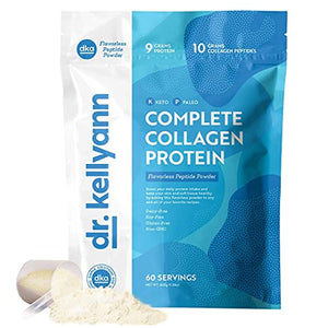 Hydrolyzed Collagen Peptides Protein Powder Unflavored - Grass Fed Paleo & Keto Collagen Supplement - Non-GMO, Gluten Free, Dairy Free, Soy Free - Protein 9g, 10g Collagen (60 Servings 1.3lbs)