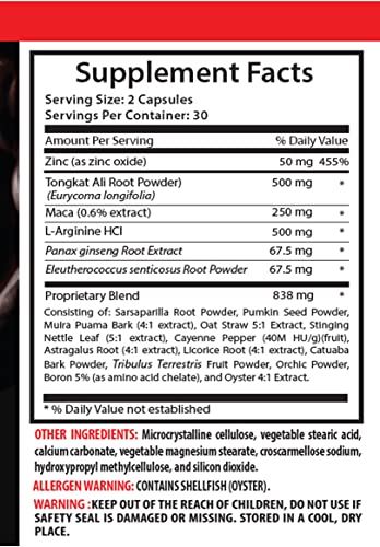 Steel libido for Men - GET Hard Pills - for Men ONLY - Tongkat ali and tribulus - 1 Bottle 60 Capsules