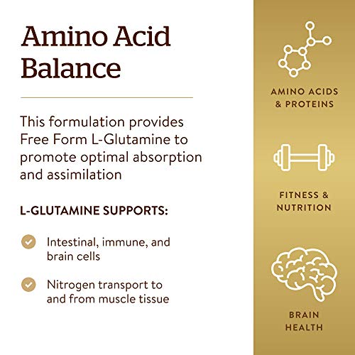 Solgar L-Glutamine 500 mg, 250 Vegetable Capsules - Natural Muscle Food - Promotes Gastrointestinal (GI) Health - Supports Brain Health - Non-GMO, Vegan, Gluten Free, Dairy Free