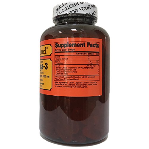 Sentinel Premium Enteric Coated Omega-3, Burpless, EPA DHA Fish Oil Concentrate 1000 mg Odor Controlled, Supports Healthy Heart, Made in USA, 150 Softgels