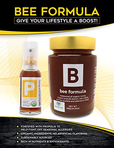 Superfood Organic Honey Fortified with Propolis - Aide with Immune Support, Energize Your Mind & Body with Bee Pollen, Vitamin C, Guarana, & Elderberry Bee Formula