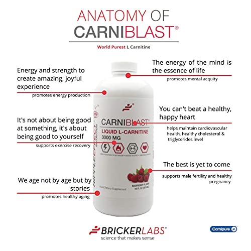 CARNIBLAST Liquid L-Carnitine 3,000mg │Supports Energy Production │Fat Metabolism │ Exercise Recovery │ Cardiovascular Health │ Pre-Workout Supplement