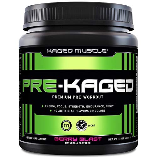 Pre Workout Powder; KAGED MUSCLE Preworkout for Men & Pre Workout Women, Delivers Intense Workout Energy, Focus & Pumps; One of the Highest Rated Pre-Workout Supplements, Berry Blast, Natural Flavors