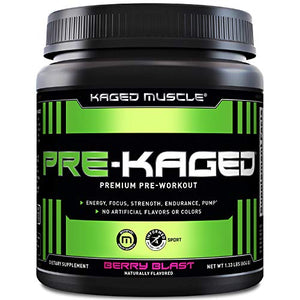 Pre Workout Powder; KAGED MUSCLE Preworkout for Men & Pre Workout Women, Delivers Intense Workout Energy, Focus & Pumps; One of the Highest Rated Pre-Workout Supplements, Berry Blast, Natural Flavors