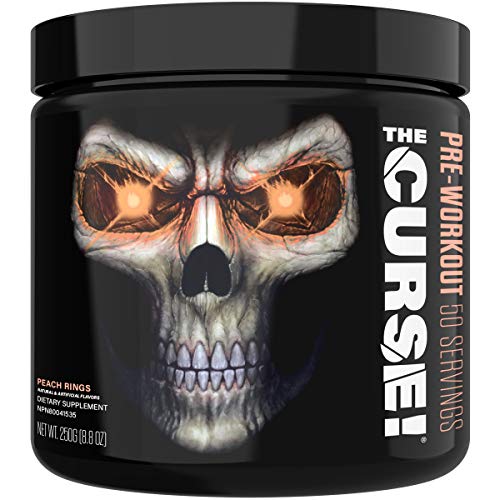 JNX Sports The Curse! Pre Workout Supplement - Intense Energy & Focus, Instant Strength Gains, Enhanced Blood Flow - Nitric Oxide Booster with Creatine & Caffeine - Men & Women | Peach Rings | 50 SRV