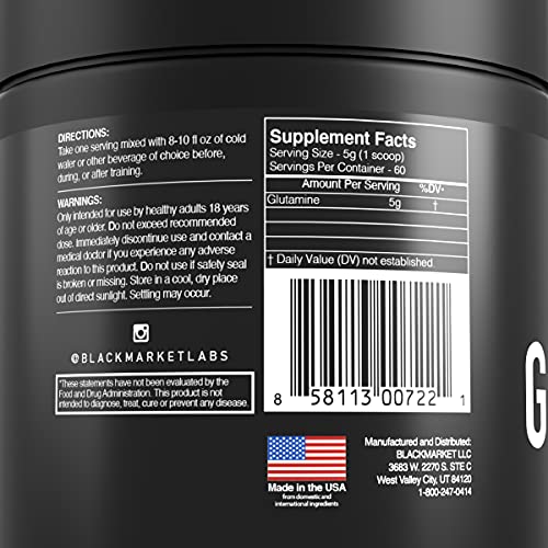 BlackMarket - Raw Glutamine, 300 Grams