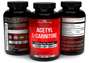 Acetyl L-Carnitine Capsules 1200mg Per Serving - L Carnitine Supplement 120 Vegetarian Capsules