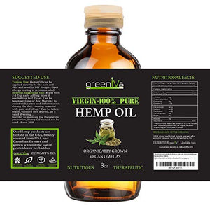 GreenIVe - Hemp Oil - Vegan Omegas - Cold Pressed - Exclusively on Amazon (8oz)