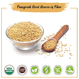 AVADOR USDA Certified Organic All Natural Fenugreek Seed 200 Grams Kasoori Methi Seeds | Indian Herb | Non GMO