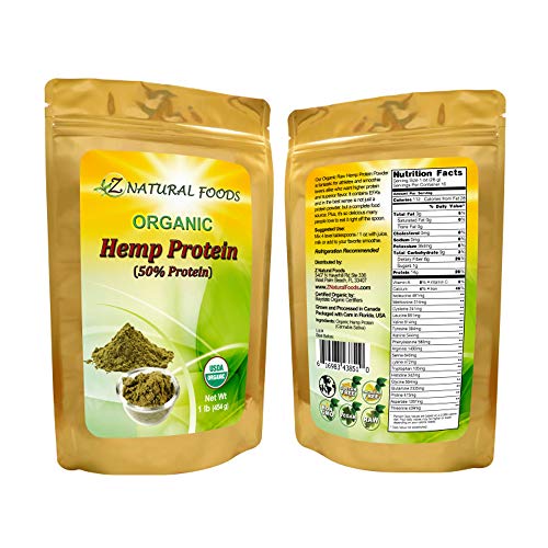 Organic Hemp Protein Powder - Unflavored & Unsweetened - Plant Based Superfood for Smoothies, Shakes, Meal Replacement, Snacks & Baking Recipes - Raw, Vegan, Non GMO, Gluten Free, Kosher - 1 lb