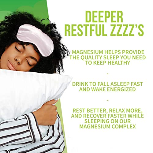 Magnesium Complex Powder by GoBiotix | High Absorption Magnesium Supplement Drink for Sleep Support, Stress Relief, Muscle Relaxation & Recovery | Vegan + Sugar-Free + Non-GMO. Lemon Lime, 60 Servings