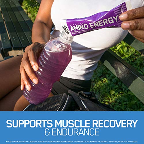 Optimum Nutrition Amino Energy - Pre Workout with Green Tea, BCAA, Amino Acids, Keto Friendly, Green Coffee Extract, Energy Powder - Concord Grape, 6 Count