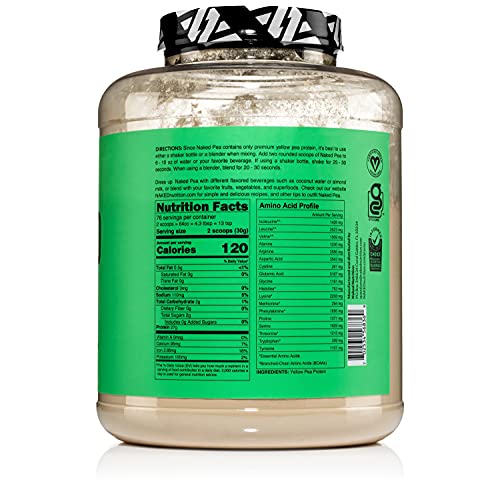 5LB 100% Pea Protein Powder from North American Farms - Vegan Pea Protein Isolate - Plant Protein Powder, Easy to Digest - Speeds Muscle Recovery