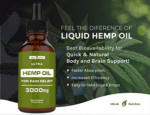 Hemp Oil for Stress Relief (3000mg - 120 Servings) Hemp Extract for Stress Relief, Knee and Back Discomfort - Best Hemp Oil Extract for Joint Challenges - Made in USA