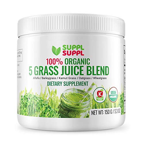 SUSTAINABLY USA GROWN 100% Organic Green Superfood Powder - Wheatgrass, Barley Grass, Alfa Alfa & Additional Grasses