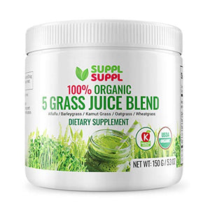 SUSTAINABLY USA GROWN 100% Organic Green Superfood Powder - Wheatgrass, Barley Grass, Alfa Alfa & Additional Grasses