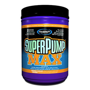 Gaspari Nutrition Super Pump Max, Pre Workout Supplement 40 Servings, Non-Habit-Forming, Sustained Energy & Nitric Oxide Booster Supports Muscle Growth, Recovery & Replenishes Electrolytes, Orange