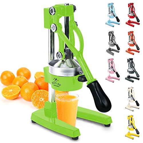 Zulay Professional Citrus Juicer - Manual Citrus Press and Orange Squeezer - Metal Lemon Squeezer - Premium Quality Heavy Duty Manual Orange Juicer and Lime Squeezer Press Stand, Light Green