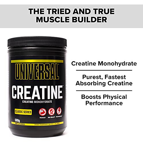 Universal Nutrition Creatine, 500-gram, Powder, Unflavored, 1.1 Pound (Pack of 1) (FID2158_1)