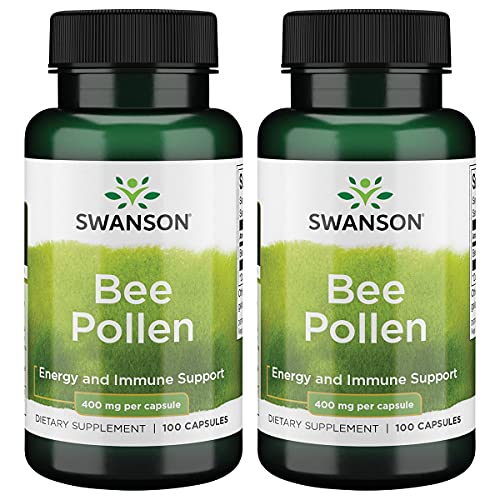 Swanson Bee Pollen 400 Milligrams 100 Capsules (2 Pack)