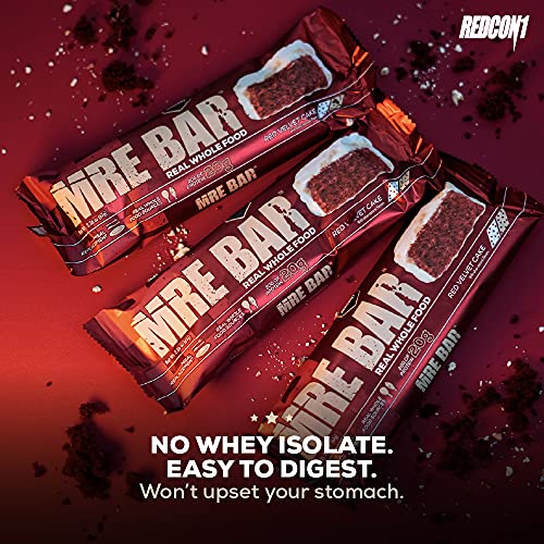 Redcon1 MRE Bar - Meal Replacement Protein Bar (1 Box / 12 Bars), Real Whole Food Sourced Protein, Real Food Taste, 20G Protein (Red Velvet Cake)
