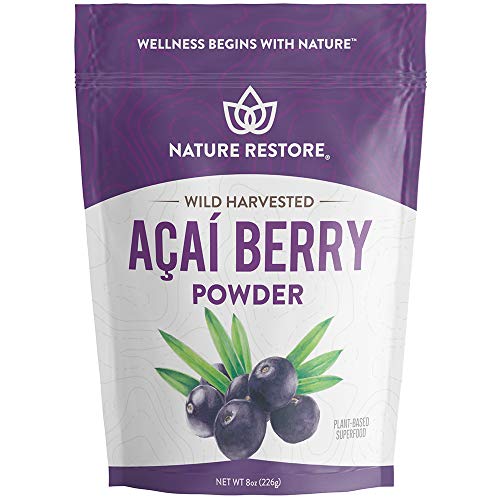 Wild Harvested Acai Berry Powder, 8 Ounces, Non GMO, Gluten Free, Brazilian Wild Grown