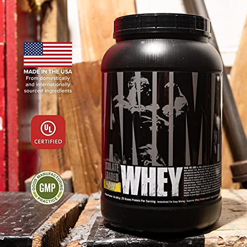 Animal Whey Isolate Whey Protein Powder, Isolate Loaded for Post Workout and Recovery, Low Sugar with Highly Digestible Whey Isolate Protein, 2 lbs, Banana Cream, 2 Pound, 32 Oz