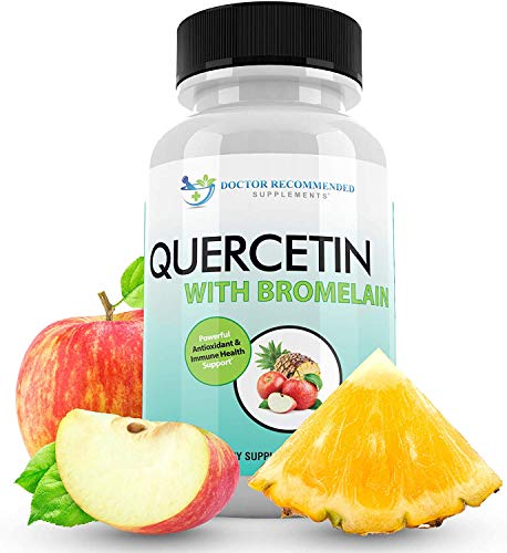 Quercetin 800mg w/Bromelain 165mg Per Serving- 120 Veggie Capsules-Full 60 Day Supply, Vitamin Supplement to Support Cardiovascular Health & Bioflavonoids, Gluten Free, Non-GMO (Pack of 2)