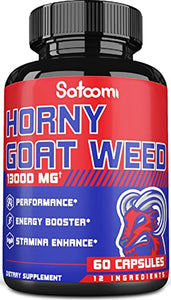 12in1 Horny Goat Weed Capsules 13000 mg with Zn.C, VitaminD, Panax Ginseng Root, Tribulus Terrestris, Ashwagandha Root, Maca Root & More