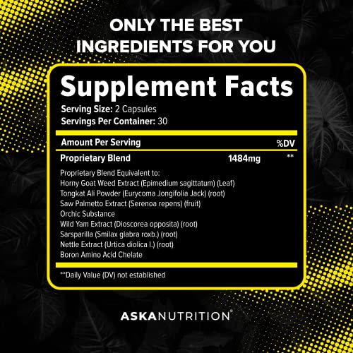 Testosterone Booster for Men - Male Enhancing Supplement with Horny Goat Weed & Tongkat Ali - Muscle Builder Enlargement Pills - Natural Test Booster Increased Desire, Energy, Stamina, Libido (2 PACK)