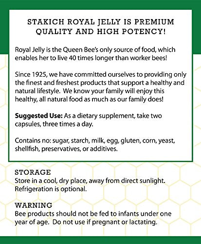 Stakich 500 mg Capsules (Royal Jelly Capsules 500 mg (500 Count))