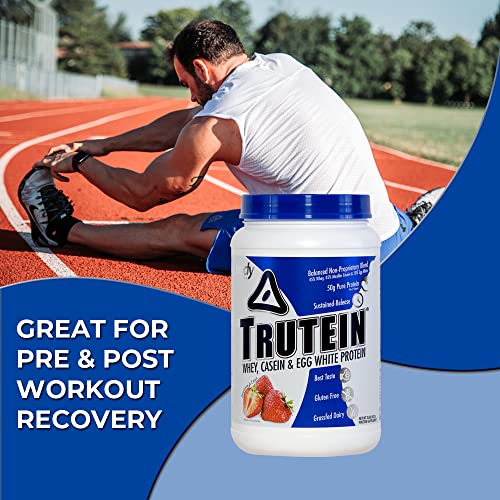 Body Nutrition Trutein Protein Powder- Trutein Strawberries & Cream 2lb Whey,- Natural Keto Drink, Workout, Recovery