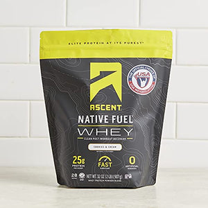 Ascent Native Fuel Whey Protein Powder - Cookies & Cream - 2 lbs