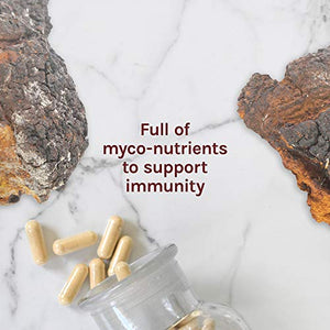 Host Defense, Chaga Capsules, Antioxidant and DNA Support, Daily Mushroom Supplement, Vegan, Organic, 120 Capsules (60 Servings)