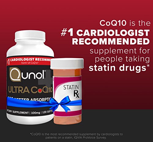 Qunol Ultra CoQ10 100mg, 3x Better Absorption, Patented Water and Fat Soluble Natural Supplement Form of Coenzyme Q10, Antioxidant for Heart Health, 120 Count Softgels