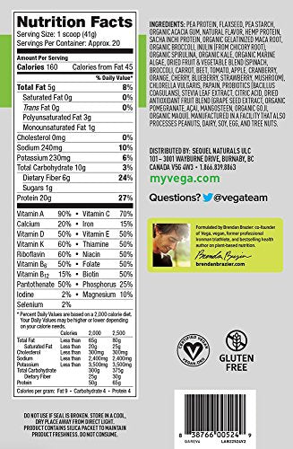 Vega One All in One Nutritional Shake French Vanilla - Plant Based Vegan Protein Powder, Non Dairy, Gluten Free, Non GMO, 29.2 Ounce (Pack of 1)