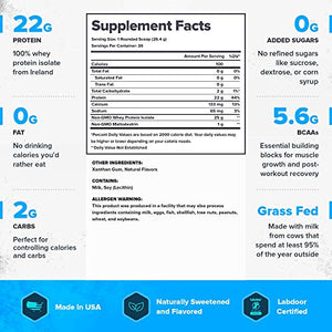 Legion Whey+ Unflavored Whey Isolate Protein Powder from Grass Fed Cows - Low Carb, Low Calorie, Non-GMO, Lactose Free, Gluten Free, Sugar Free, All Natural Whey Protein Isolate , 30 Servings…