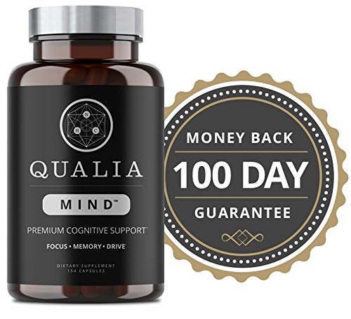 Qualia Mind Nootropics | Top Brain Supplement for Memory, Focus, Mental Energy, and Concentration with Ginkgo biloba, Alpha GPC, Bacopa monnieri, Celastrus paniculatus, DHA & More.(154 Ct)