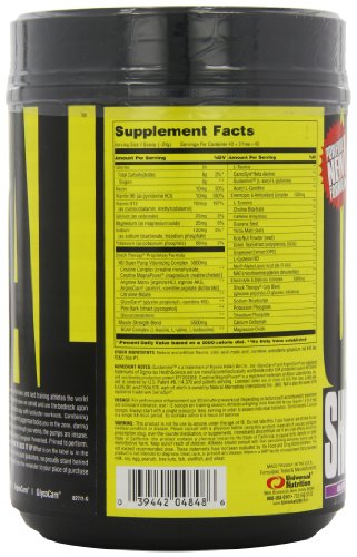 Universal Nutrition Shock Therapy Pre-Workout Pump & Energy Supplement, with BCAA complex, Creatine, and Electrolytes - Grape - 42 Servings