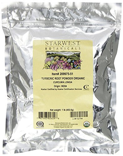 Starwest Botanicals Organic Turmeric Root Powder, 1 lb. (Pack of 3)