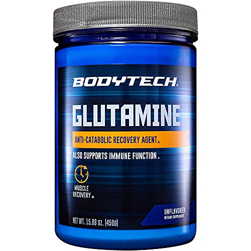 BodyTech Glutamine (Freeform Amino Acid) 4500 MG AntiCatabolic Recovery Agent, Unflavored (16 Ounce Powder)