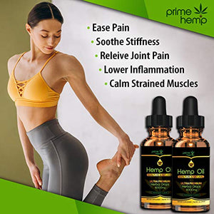 (2 Pack) Hemp Oil Extract for Pain & Stress Relief - 5000mg of Organic Hemp Extract - Grown & Made in USA - 100% Natural Hemp Drops, with Sleep, Skin & Hair (2)