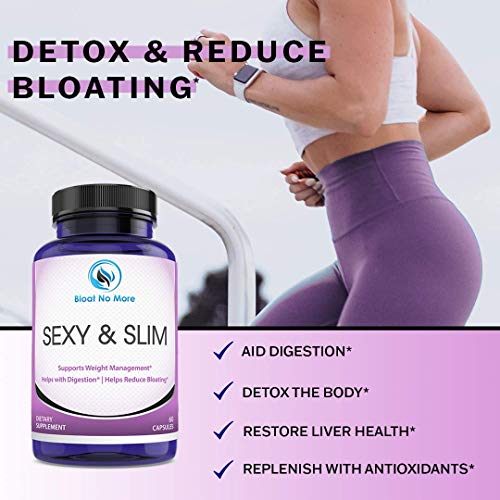 Bloat No More: Sexy & Slim - Digestive Enzyme Dietary Supplement - 60 Capsules | Helps Your Overall Digestive Health - Gas Relief - Bloating Relief - Reduce Water Retention - 30 Days Supply