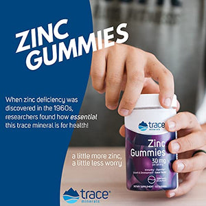 Zinc Gummies by Trace Minerals - Great for Adults & Kids – Vegan, Gluten Free, Non GMO Supplement - Natural Immune Defense Booster with Digestive Health Support - 60 Gummy Chewables