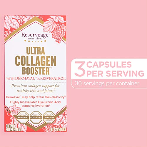 Reserveage, Ultra Collagen Booster, Skin Supplement, Supports Healthy Collagen Production, 90 Capsules